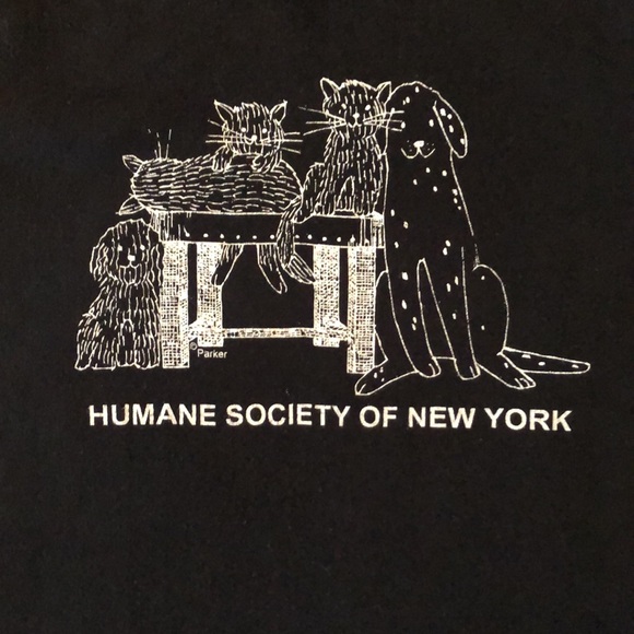 Humane Society of New York Charity 100% Cotton Black Short-Sleeve T-Shirt Top - Picture 2 of 8